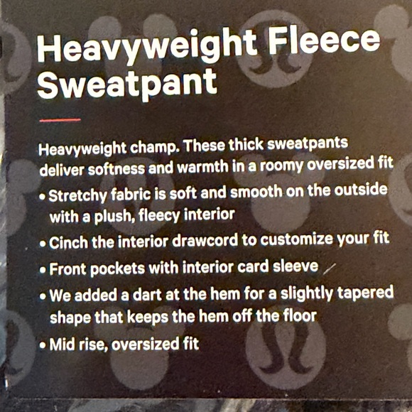 NWT Disney x lululemon Heavyweight Fleece Sweatpant in Black Size XSmall - Picture 3 of 6